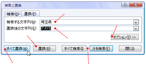 置き換え文字の設定