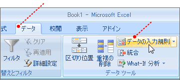 データの入力規則表示