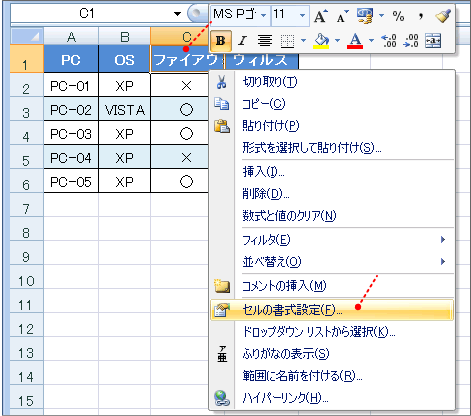 セル内にすべて表示するセル