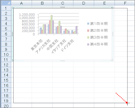 ドラッグして目的のサイズに変更