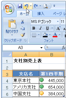 excel ひとつ 前 に 戻る