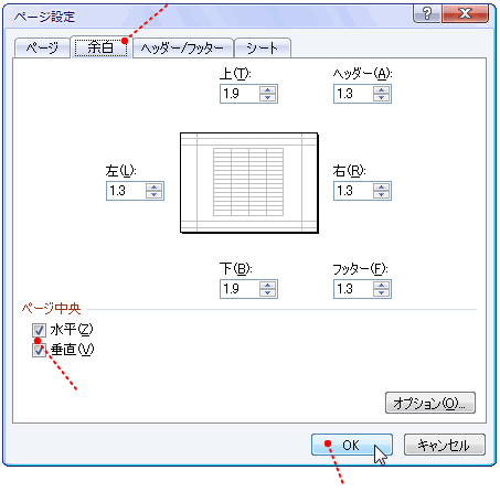 ページの設定